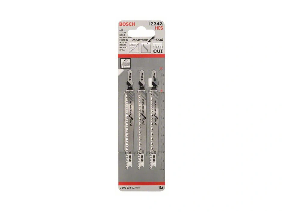 Bosch 5x Lames Scie Sauteuse T 234X Progressor For Wood - Pour Bois Mince Et Épais